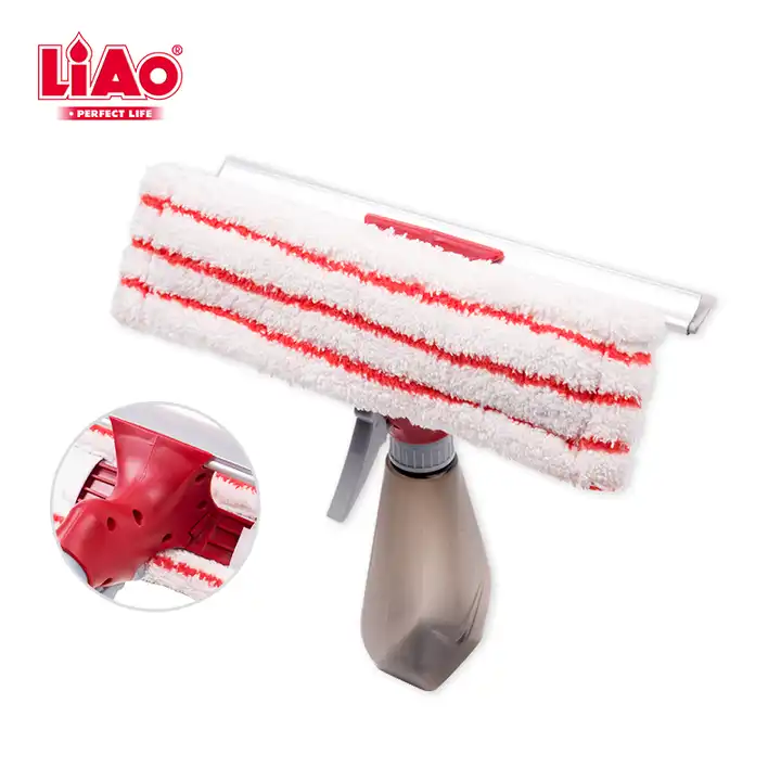 Multipurpose Window Squeegee Cleaner: Microfiber Scrubber With