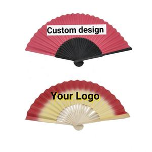 Abanico de mano de papel de 21cm abanico plegable de bambú chino personalizable - Product Image 2