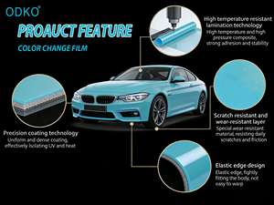 Film de protection de voiture en TPU bleu mat, changement de couleur, auto-cicatrisant, finition non réfléchissante avec couche de protection transparente, pièces automobiles Tiggo 8 - Product Image 2