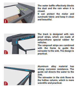 Pergola motorisée rétractable Deezon avec voile en PVC écologique pour les espaces extérieurs et de vie modernes - Product Image 3