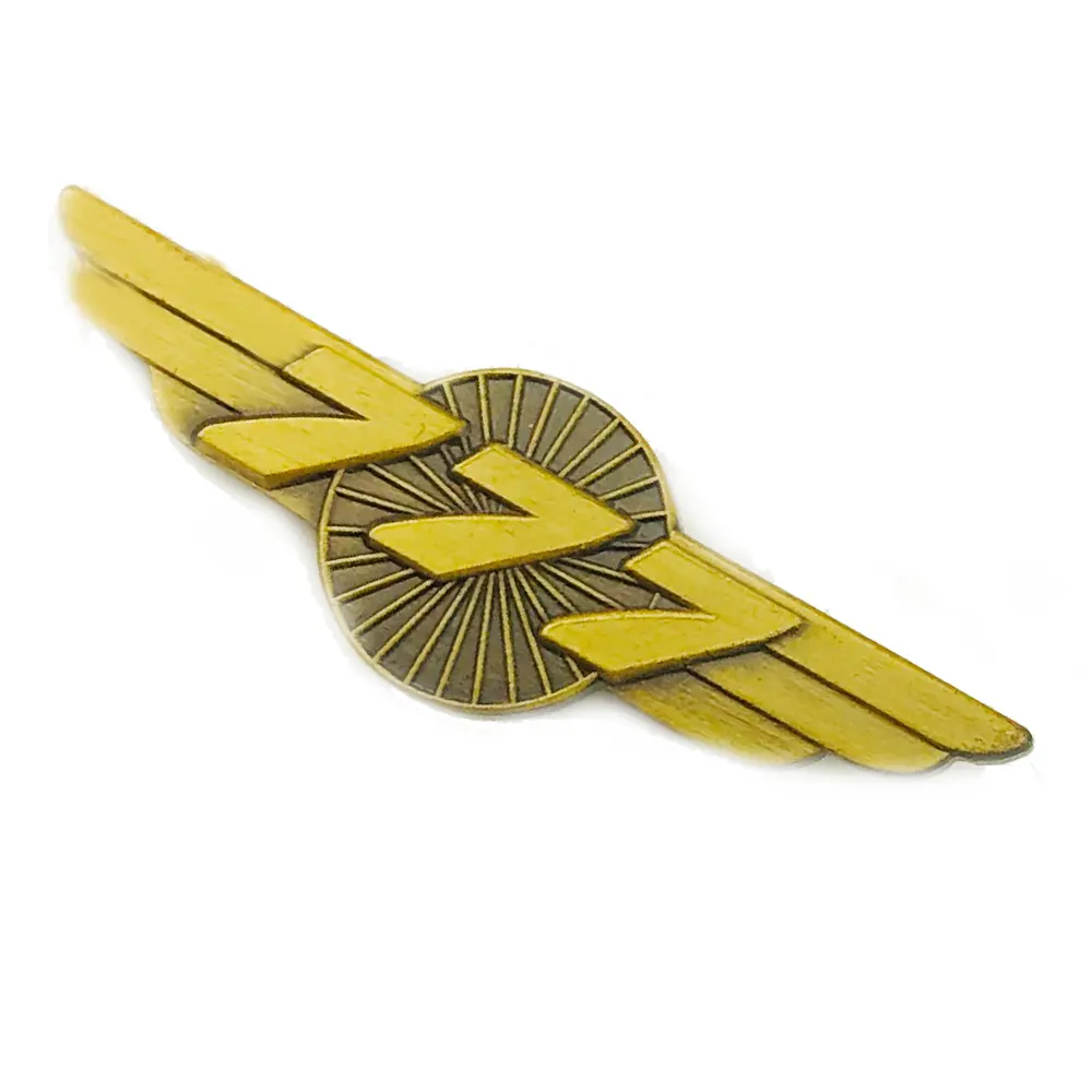 SXD Custom Logo Vintage Airplane Wings Lapel Pins Badge Hard Enamel