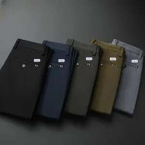 Hoge Kwaliteit Custom Broek Nieuwe Stijl Heren Casual Broek Zware Effen Kleur Stretch Katoen Dikke Chino Voor Man J856a