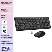 Clavier et souris sans fil ergonomiques compacts et fins 2,4 G avec design étanche en stock