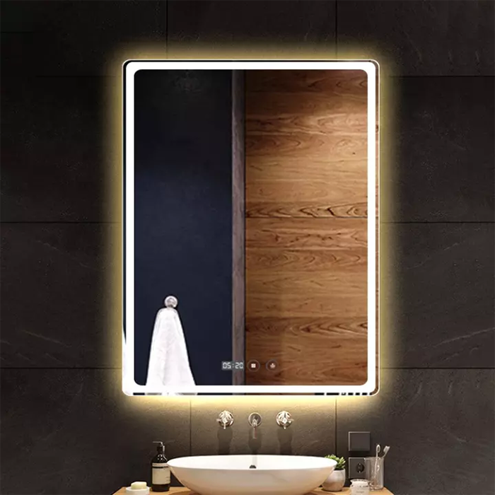 Wholesale bath smart vanity wireless lip gloss framed mirror with lighting