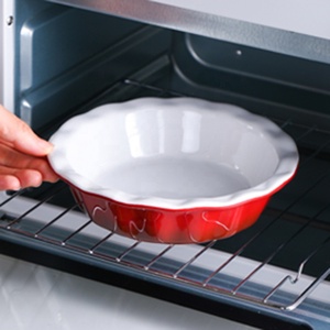 الشمال نمط السيراميك العميق الحجري فطيرة لوحة طبق التقديم جولة البيتزا مقلاة خبز - Product Image 5