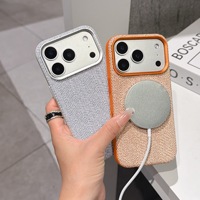 Étui de téléphone en tissu tissé texturé, coque magnétique fine pour iPhone 18 17 Pro Max, accessoires de téléphone tendance
