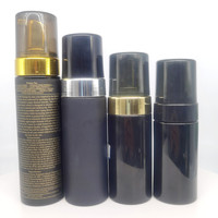 Bouteille pompe personnalisée noire mate 30ml 50ml 60ml 100ml 150ml 200ml 250ml pour nettoyant moussant, shampoing pour cils, liquide nettoyant, savon moussant
