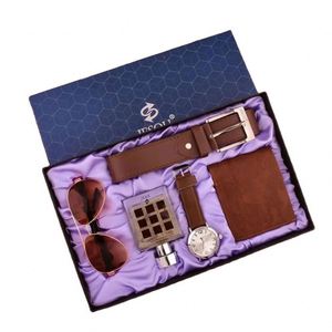 Set de Regalo de Reloj para Hombre para San Valentín y Cumpleaños - Caja de Reloj de Cuero PU con Serigrafía de 6 Piezas - Product Image 1