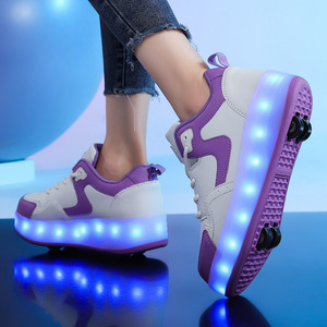 Chaussures à roulettes lumineuses pour enfants, en EVA, avec lumières LED, pour usage extérieur - Product Image 3