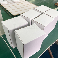 Lot de 3 pouces, double face, lisse, émaillé, rond, blanc uni, vierge, pour impression UV, artisanat, souvenir, ornement de Noël en céramique