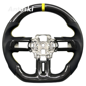 Volant de voiture en fibre de carbone véritable personnalisé de style sportif pour <span class=keywords><strong>Ford</strong></span> <span class=keywords><strong>Mustang</strong></span> <span class=keywords><strong>GT</strong></span> <span class=keywords><strong>Shelby</strong></span> S550 <span class=keywords><strong>350</strong></span> 500 Coupé, compatible avec les LED intelligentes - Product Image 1