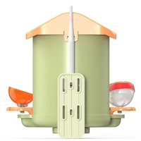 Mangeoire et abreuvoir intelligentes pour oiseaux de compagnie en bois écologique avec fonctions de surveillance, suivi et photographie, toutes saisons