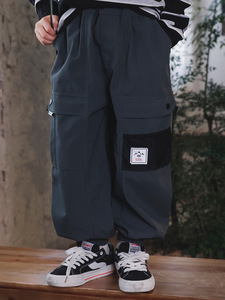 Pantalon de travail à poche unique pour enfants, pantalon d'extérieur chaud en velours fin pour la fin de l'automne - Product Image 2