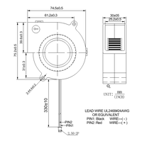 Ventilateur axial sans balais 12V DC de haute qualité, personnalisé, à faible bruit et haute vitesse, de petite taille 75*75*30mm, 4000 tr/min, avec 2 roulements à billes