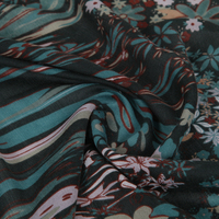Écharpe à imprimé floral pour femmes, 90x180cm, châle en polyester doux et chaud, design personnalisé