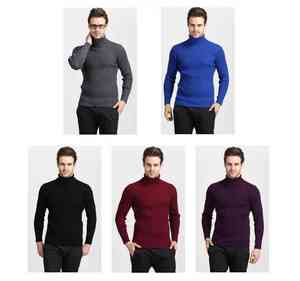 Nuovo Maglione Invernale da <span class=keywords><strong>Uomo</strong></span> Versione Coreana Tinta Unita <span class=keywords><strong>Slim</strong></span> Fit Collo Alto in Lana Maglione da <span class=keywords><strong>Uomo</strong></span> Abbigliamento Maschile - Product Image 6