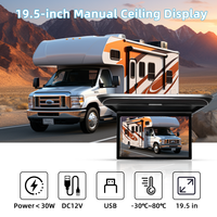 Écran de voiture intelligent de 19,5 pouces, fabricant, écran MP5, écran rabattable manuel, écran de voiture pliable, USB AV, moniteur de toit pour camping-car, caravane