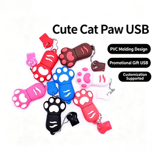 แฟลชไดรฟ์ USB 2.0 รูปอุ้งเท้าแมวน่ารักแบบการ์ตูน 3 มิติ ความเร็วสูง รับประกัน 2 ปี สำหรับการถ่ายโอนข้อมูลที่ปลอดภัย ความจุ 1GB-128GB - Product Image 4