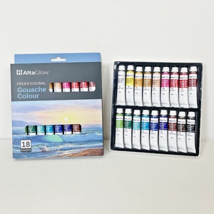 Nouveau produit, peinture <span class=keywords><strong>gouache</strong></span> <span class=keywords><strong>professionnelle</strong></span> non toxique, lavable, en aluminium, 12 ml, 18 couleurs, en gros - Product Image 3