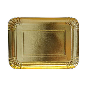 Plato de Papel para Dulces Personalizado, Bandeja Dorada para Pasteles, Bandeja Redonda/Cuadrada para Aperitivos, Plato de Cartón para Pasteles al por Mayor - Product Image 2
