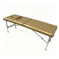 Table de massage portable pliable en acier inoxydable durable à 2 sections pour spa et institut de beauté