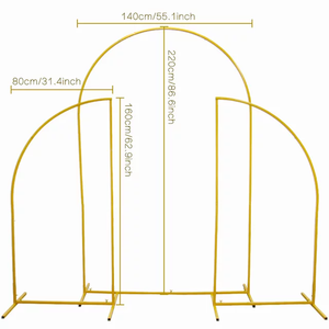 1 Juego / 3 Piezas de Arco para Boda, Arco Chiara para Fiesta de Cumpleaños, Decoración de Fondo, Soporte de Fondo, Marco de Metal - Product Image 6