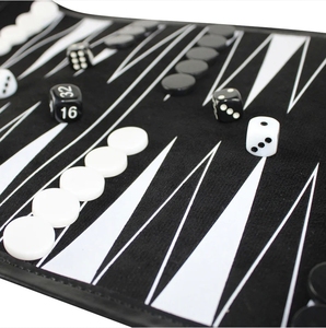 Sang trọng 13 inch màu Đen du lịch Roll-up backgammon Set cho trò chơi cờ vua - Product Image 4
