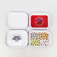 Plaque en fer blanc pour Sublimation, pièces, Mini cendrier en métal personnalisé, plaque à rouler pour Cigarette