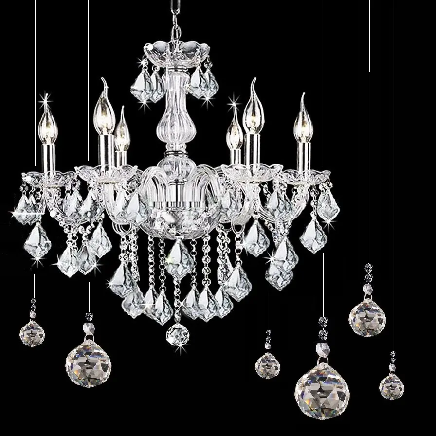Lustre de prata de luxo de alta qualidade, suspenso, de um, k9, cristal de vidro, restaurantes, vela, pingente, luzes de cristal, 2022