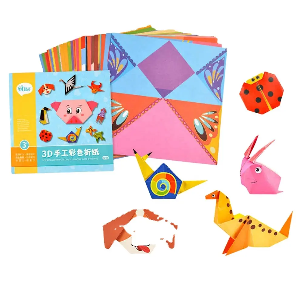 54 Seiten Montessori Spielzeug DIY Kinder Bastel spielzeug 3D Cartoon Tier Origami Handwerk Papier Kunst Lernen Lernspiel zeug für Kinder