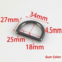 Anneau en D semi-circulaire en alliage de zinc moulé sous pression, 25 mm, pour sangles de bagages et de sacs à dos, modèle Y003/DK003