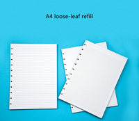 Pages de recharge A4 pour carnet à spirales, trous en forme de champignon, papier de remplissage pour planificateur, feuilles de journal, bloc-notes, lignes, grille, pages vierges