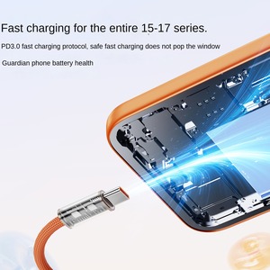 Câble de charge rapide magnétique Type C 240W PD 3.0 5A avec synchronisation des données 480 Mbps, puce E-Marker, <span class=keywords><strong>cordon</strong></span> tressé pour <span class=keywords><strong>iPhone</strong></span> 15/17 et ordinateur - Product Image 5