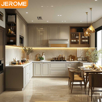 Armoire de cuisine modulaire en bois massif de haute qualité, design moderne, avec porte à panneau surélevé couleur camel, livraison gratuite en 48 heures