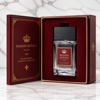 Flacons de parfum en verre rectangulaires vides personnalisés de luxe, 30 ml / 50 ml / 100 ml, avec boîte cadeau et bouchon doré, pour parfum masculin