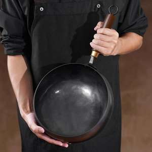 Sartén Wok Grande Profunda Antiadherente de Hierro sin Recubrimiento con Fondo Plano para Saltear, Venta al por Mayor - Product Image 6