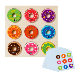 Juego de mesa a juego con forma de color divertido para niños, juego de emparejamiento de donas, bloques educativos tempranos a juego, juguetes para niños - Product Image 5