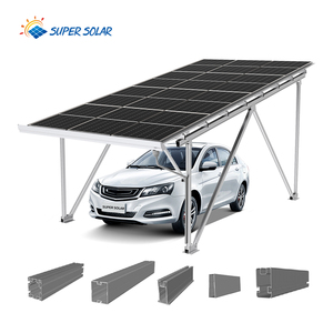 Support de carport en aluminium <span class=keywords><strong>sur</strong></span> mesure, structure de montage solaire réglable pour toit plat et installation au sol - Product Image 1