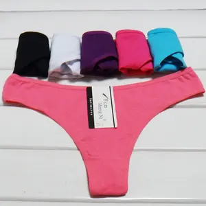 2024 Best-selling Solid Color Minimalist Sexy Lingerie Thong Bikini Women Underwear Cotton