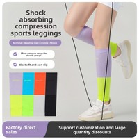 Baistw HT036 Chaussettes de compression de sport avec protection professionnelle antichoc pour la course, la corde à sauter, le marathon - Slim