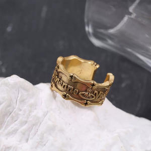 Anelli Moderni Cristiani in Ottone con Croce, Cristalli e Strass, Design Regolabile con Lettera e Saturno, Regalo di Anniversario per Donne - Product Image 6