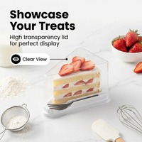 Nouvelle conception de boîte à gâteau triangulaire transparente avec fourchettes, contenants pour tranches de gâteau triangulaires, boîtes à gâteau pour cheesecake, mini-tarte, boîte à gâteau