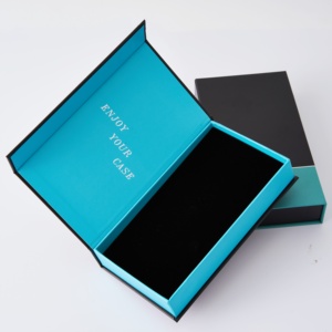 Caja de teléfono móvil con tapa magnética de lujo personalizada, caja de regalo de embalaje de papel con cierre de espuma para teléfono para funda de teléfono <span class=keywords><strong>Samsung</strong></span> - Product Image 1