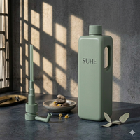Vente en gros de conteneurs de bouteilles de shampoing vides carrées en plastique personnalisées de luxe PE-HD pour détergents liquides avec logo pompe
