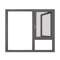 Ventana Corredera Horizontal de Aluminio con Perfil de Aleación de Aluminio de Bajo Precio, Ventana de Vidrio con Marco de Acero Inoxidable Resistente al Viento, Último Diseño