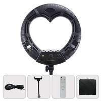 Anneau lumineux professionnel pour téléphone, selfie, 18 pouces, 100W, éclairage vidéo LED, 3200-5600K, température de couleur réglable, contrôle par interrupteur