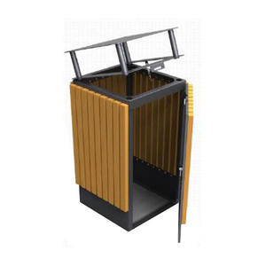 Cubo de basura <span class=keywords><strong>clasificado</strong></span> de madera comercial para exteriores, cubo de basura de reciclaje de parque de jardín exterior, cubo de basura de clasificación grande público - Product Image 6