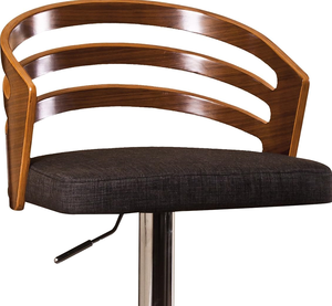 Modern Solid Wood <b>Back</b> Adjustable Swivel <b>Bar</b> <b>Stool</b> with Metal Base Lightweight Design for Home <b>Bar</b> & Dining - Product Image 5