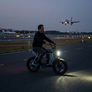 Bici Elettrica da Strada Retrò con Pneumatici Larghi e Telaio Rinforzato, con Cambio a 7 Velocità, Cruiser da Servizio per Percorsi Perimetrali Aeroportuali - Product Image 4