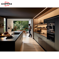Armoire de cuisine à porte en mélamine Mdf moderne personnalisée pour la conception de la cuisine à domicile